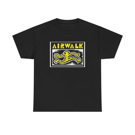 Airwalk Vintage Retro 90s 80s Skateboarding T Shirt Print - Black / M