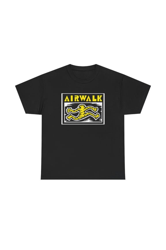 Airwalk Vintage Retro 90s 80s Skateboarding T Shirt Print - Black / M