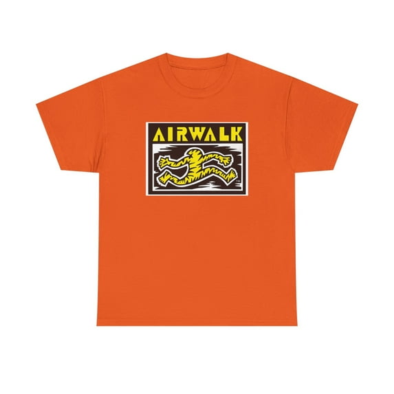 Airwalk Vintage Retro 90s 80s Skateboarding T Shirt Print - Orange / M