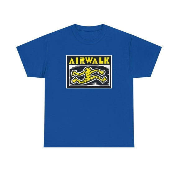Airwalk Vintage Retro 90s 80s Skateboarding T Shirt Print - Royal / 5XL