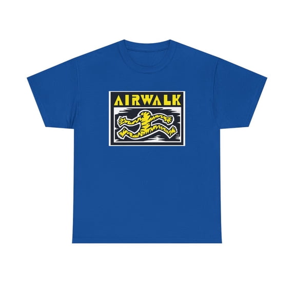 Airwalk Vintage Retro 90s 80s Skateboarding T Shirt Print - Royal / S