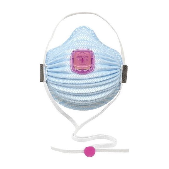Disposable Respirator, Single, Adjustable Strap, Molded Nose Bridge, Blue, M