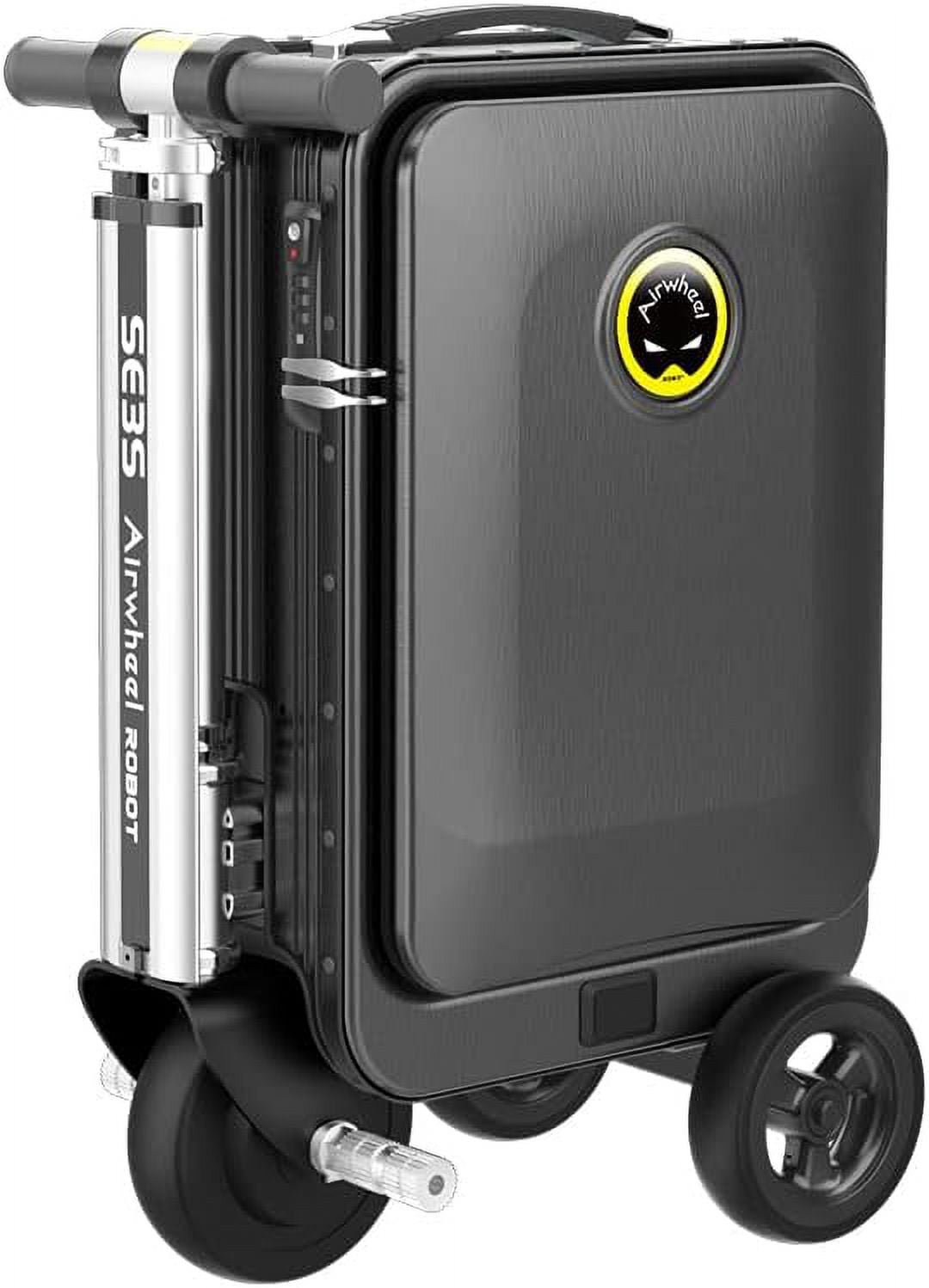 Black Hard Shell Smart Rideable Carry-on Luggage with TSA Lock