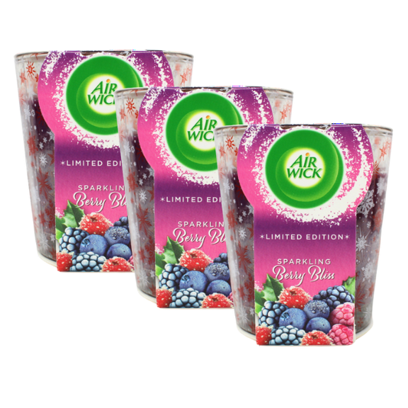 Airwick Limited Edition Berry Bliss Candle 105G, Pack of 3
