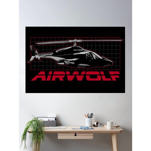 Airwolf Classic TV Series Wall Art Poster, 8x12 UNFRAMED
