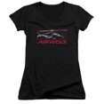 thumbnail image 1 of Airwolf Grid Junior Women's V-Neck T-Shirt Black Black, 1 of 1