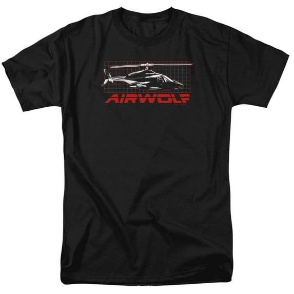 Airwolf Grid Mens Short Sleeve Shirt BLACK
