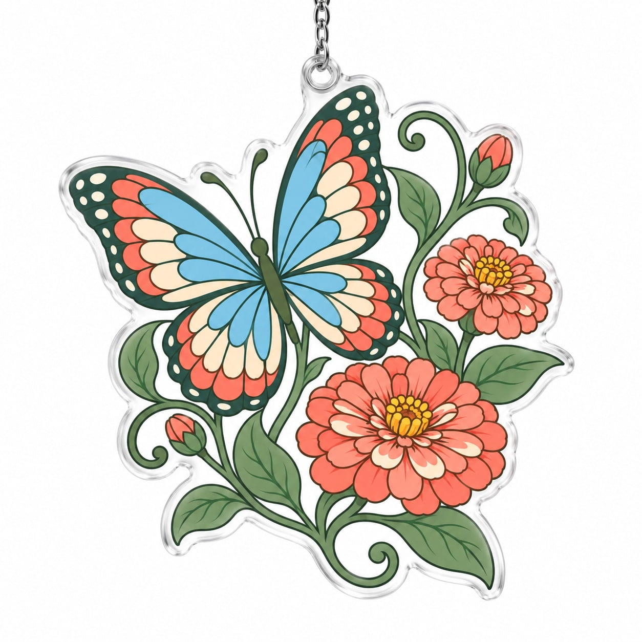 Airy Butterfly Bloom Acrylic Suncatcher Ornament for Window, Modern ...