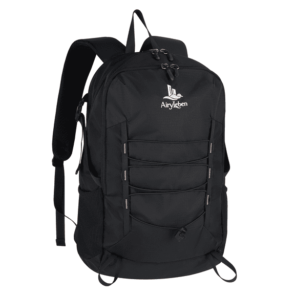 AiryLeben 20L Small Hiking Daypack, Lightweight Nylon Travel Backpack, Black