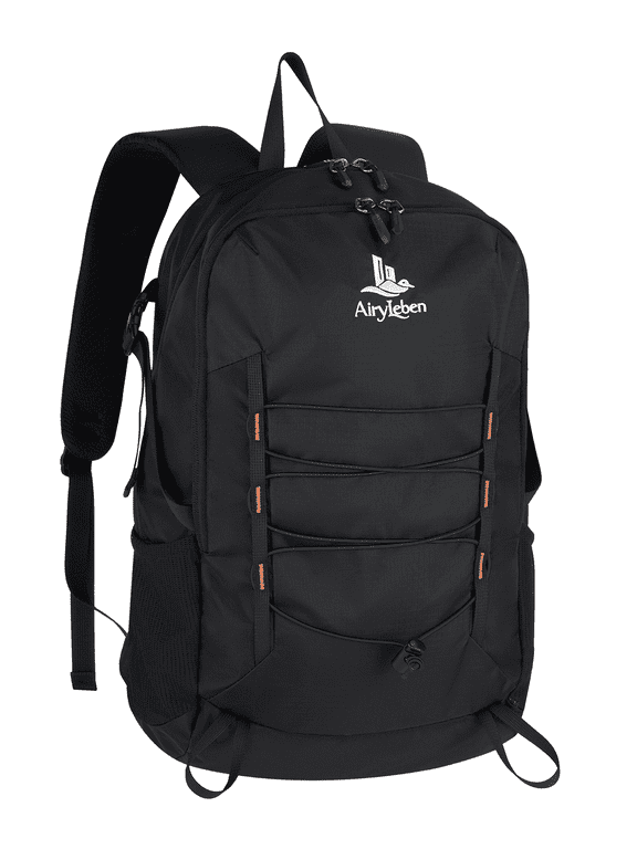 20L Small Hiking Daypack, Lightweight Nylon Travel Backpack, Black
