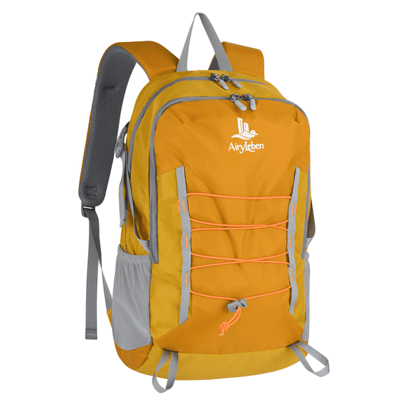 AiryLeben 20L Small Hiking Daypack, Lightweight Nylon Travel Backpack, Yellow