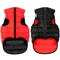 thumbnail image 1 of AiryVest Lightweight Reversible Winter Dog Coat - Warm Dog Jacket - Water Resistant Windproof - Insulated Dog Apparel for Small, Medium & Large Dogs - Comfortable Dog Puffer Vest - Red/Black, 1 of 6