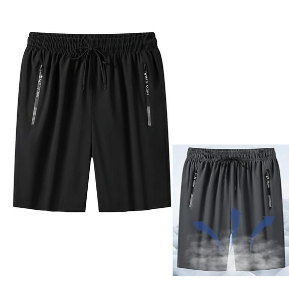 Airyflex Women's Iced Active Shorts - Icedactive Ice Silk Quick Drying Ultra Stretch Shorts, Drawcord Waist Black 6XL
