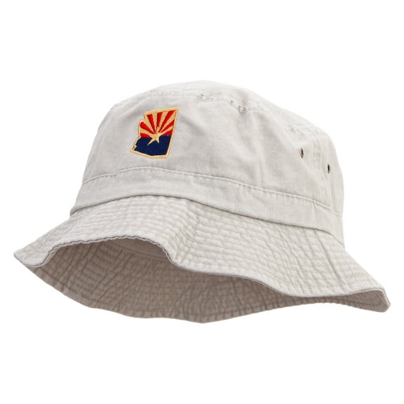 Airzona State Flag Map Embroidered Big Size Washed Bucket Hat