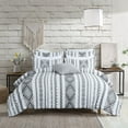 thumbnail image 1 of Aisbo 3 Pieces Tufted Comforter Set  Queen, Boho Shabby Chic, for All Seasons, Textured Lightweight Soft Bedding Set with 2 Pillow Shams, White/Black, 1 of 5