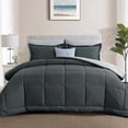 thumbnail image 1 of Aisbo Dark Grey/Light Grey California King Size Comforter Set, 3 Piece Bed in a Bag, Reversible Comforter Set Soft and Lightweight,All Season Down Alternative Bed Comforter with 2 Pillow Shams, 1 of 8