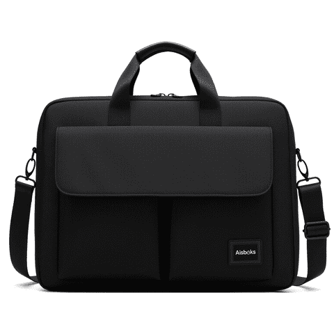 Aisboks 11-16''Laptop Shoulder Bag,15.6''Laptop Bag for Men & Women, Water-Resistant Computer Messenger Bag, Business Briefcase with Luggage Strap for Work Travel, Black