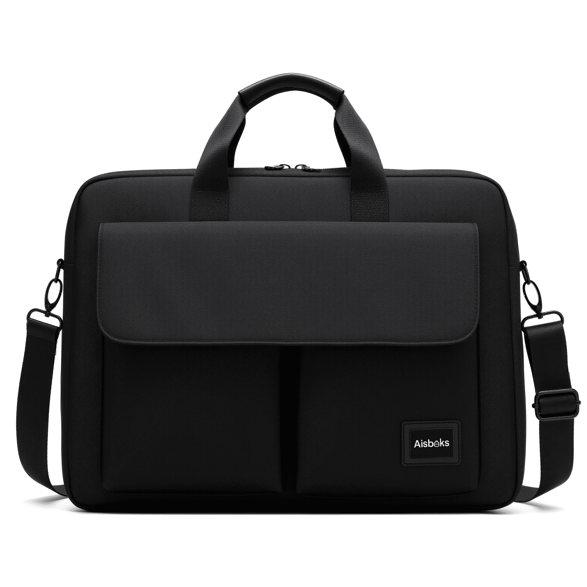 Aisboks 11-16''Laptop Shoulder Bag,15.6''Laptop Bag for Men & Women, Water-Resistant Computer Messenger Bag, Business Briefcase with Luggage Strap for Work Travel, Black