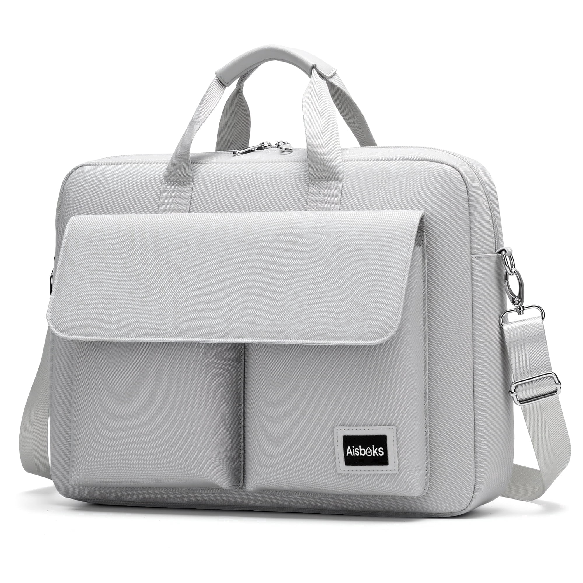 Aisboks Laptop Bag Briefcase 11-16'',Laptop Sleeve Case for Women & Men, Wear and Water Resistance Laptop Shoudler Bag 15.6'',Business Work Travel Computer Messenger Bag,Light Grey