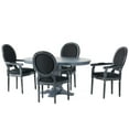 thumbnail image 1 of Aisenbrey French Country Wood 5-Piece Expandable Oval Dining Set, Gray and Black, 1 of 13