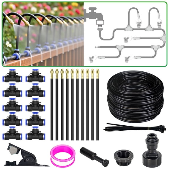 Aishkimo 360° Adjustable Drip Irrigation System - Garden Watering ...