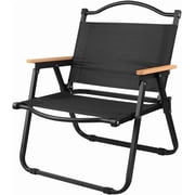 Aishkimo Foldable Camping Chair, 54*47.5*62cm Large Aluminum Frame 600D Black Oxford Fabric for Outdoor Activities Portable Chair for BBQ Camping -Black