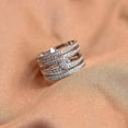 thumbnail image 1 of Aishvi Jewels Crisscross Band Ring 2.20Ct Round Cut Simulated Diamond 14K White Gold Plated, 1 of 2