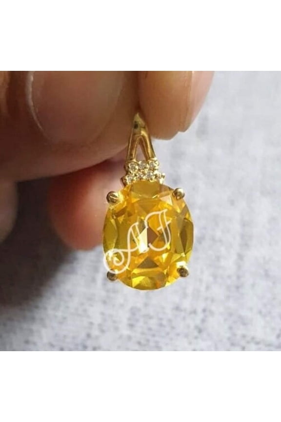 Oval Citrine Pendant Oval Citrine Charm Pendant, Solitaire Unisex Pendant Necklace, Birthday Gift Pendant, Pendant For Love, Gift For Him