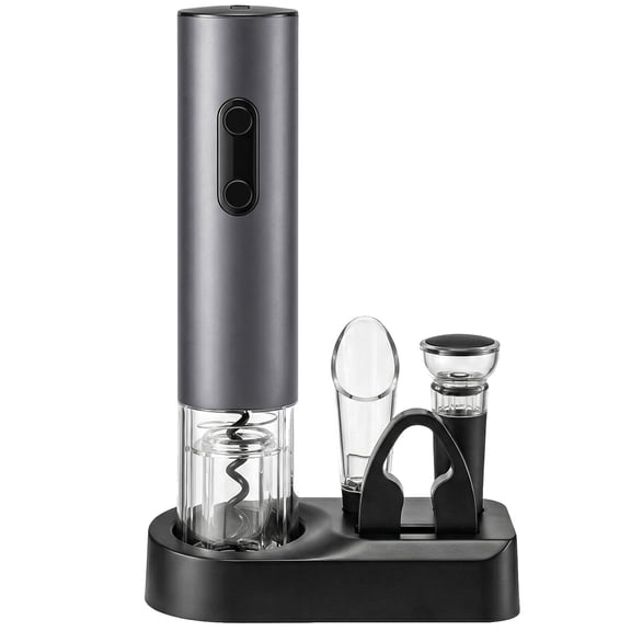 Aisining Electric Wine Bottle Opener Set with Battery-Powered, Foil Cutter, Pourer and Storage Base