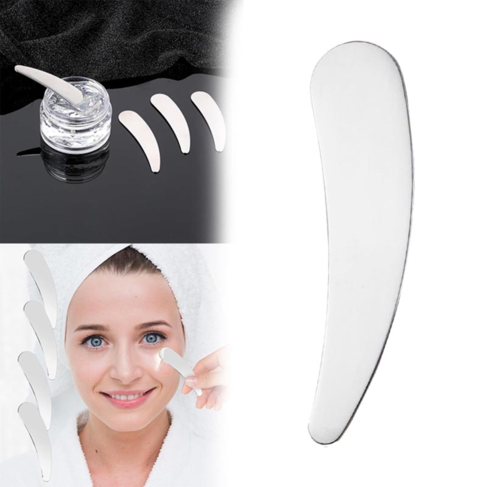 Aisiwm Beauty Equipment Cosmetic Spatula Cosmetic Metal Spatula Make Up Curved Spatula Mini