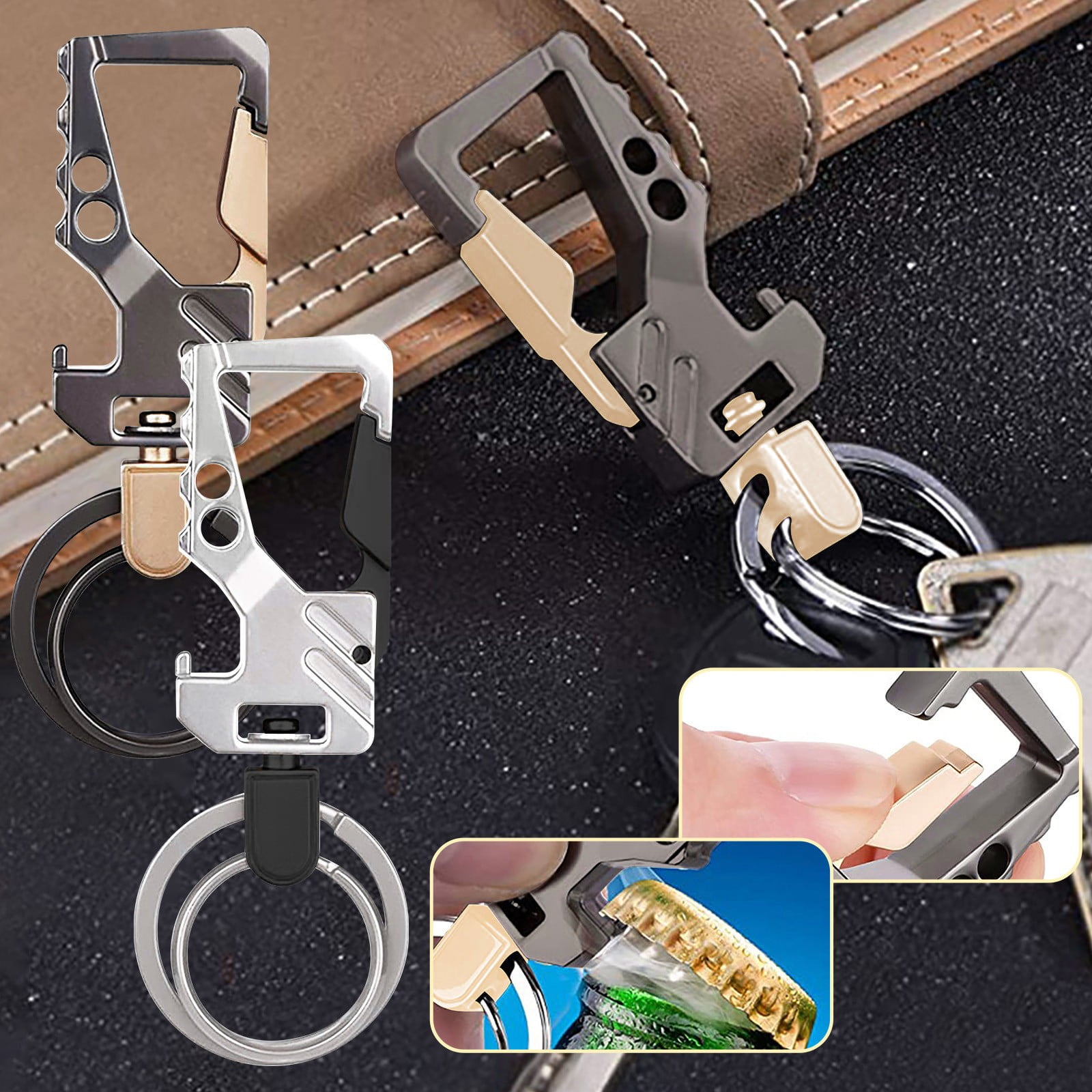 Aisiwm Heavy Duty Corkscrew Key Chain Men'S Car Key Chain