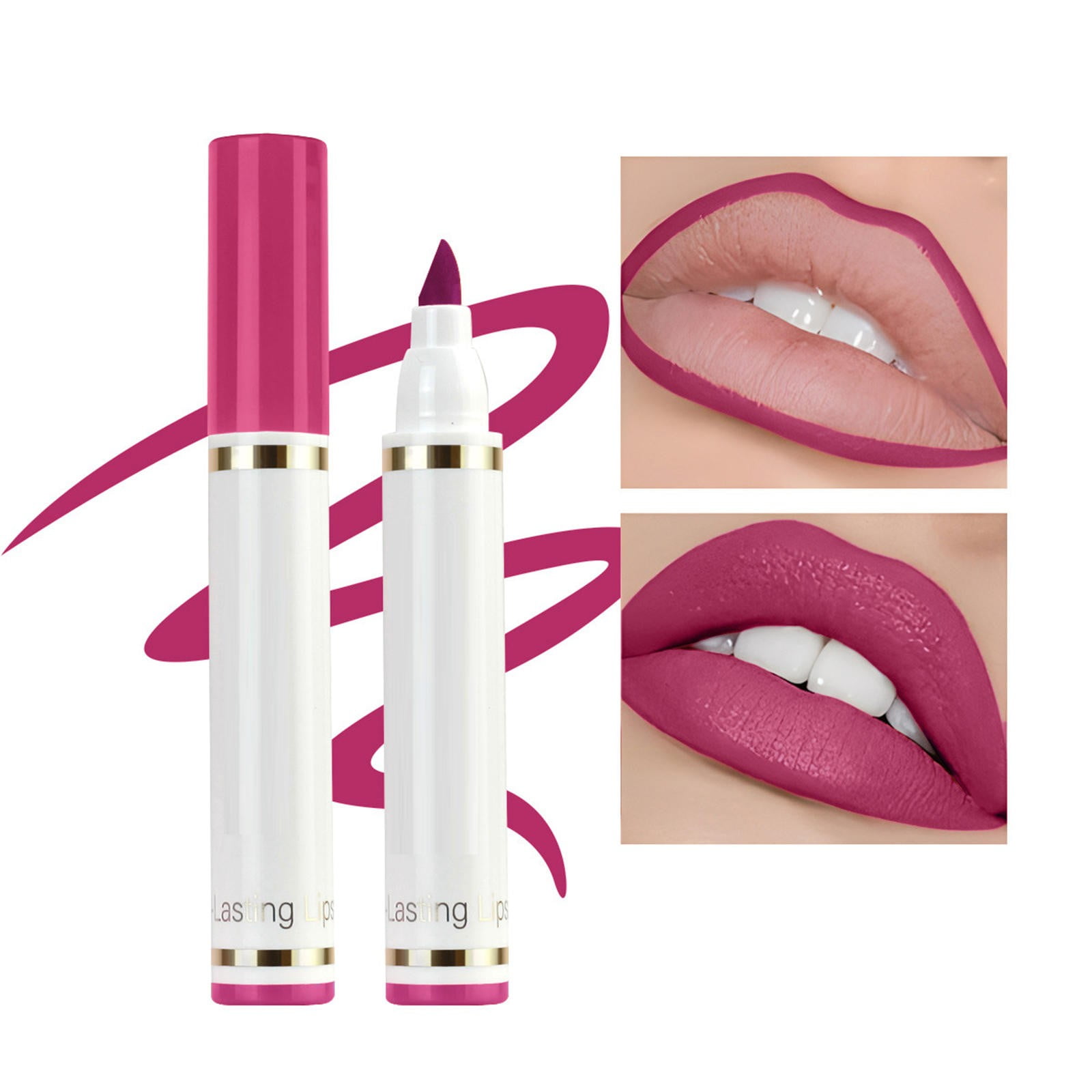 Aisiwm 6 Color Lipstick Pen Lipliner Non Staining Cup Non Fading Hook