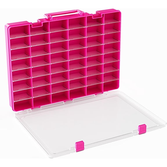 AISLE 3 ESSENTIALS Mini Toy Organizer Box 48 Compartment Storage Case for Mini Brands, LOL Dolls, Shopkins & Calico Critters Kids Collectible Container for Small Toys