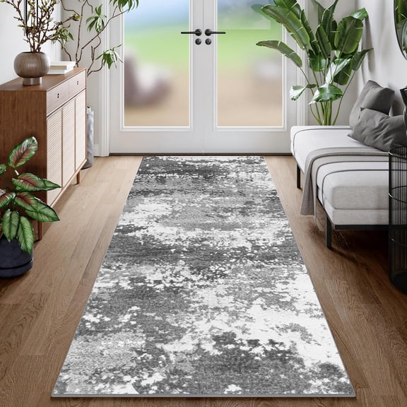 Aisle Carpets for Hallways and Kitchen, Non-slip, Washable, Grey Color, Rubber-backed Entrance Carpet, 6Ft Long Carpet for Laundry Room | Runner Rugs with Rubber Backing 6ft Long Carpet Runner