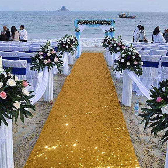 Aisle Runner for Wedding-15FTx2FT-Deep Sequin Indoor Outdoor Ceremonies Decor Church Walkway Carpet Runners Rugs Sequins