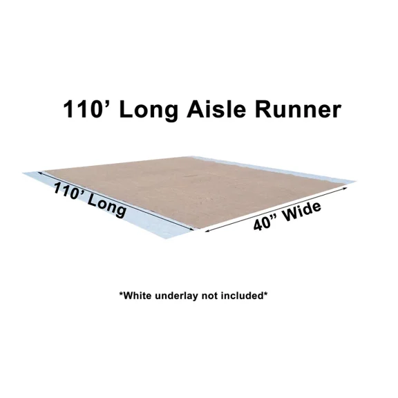 Burlap Fabric Burlap Aisle Runner - 40 Inch Wide x 110 Feet Natural 10oz for Weddings