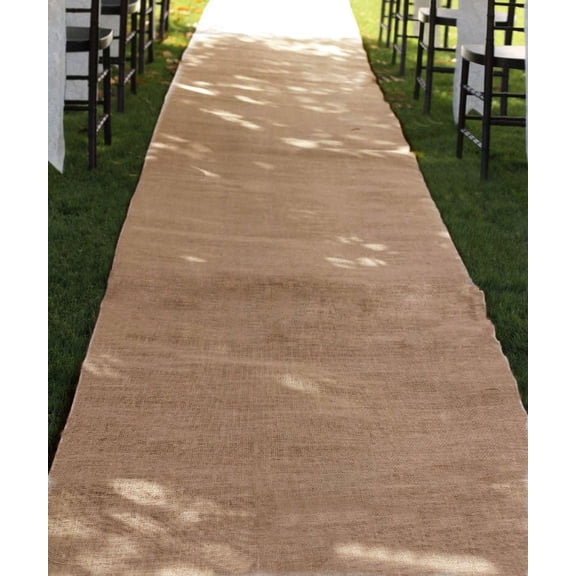 Burlap Fabrics Burlap Aisle Runner - 40 Inch Wide x 60 Feet Natural 10oz for Weddings