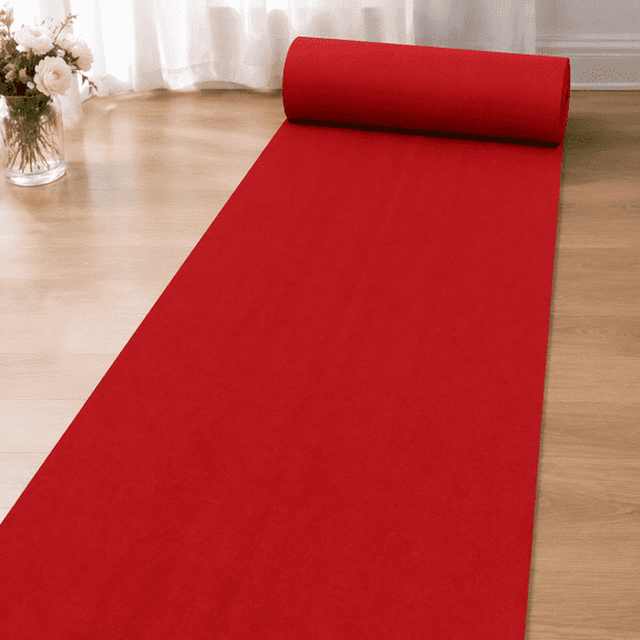 Aisle Runners Wedding Accessories Red Aisle Runner Carpet Rugs for Step and Repeat Display, Ceremony Parties and Events Indoor or Outdoor Decoration