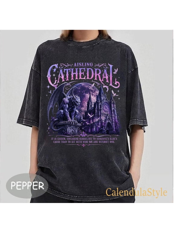 Aisling Cathedral Shirt, The Knight And The Moth Inspired Tee, Inspirational Gargoyle T-Shirt, Moon and Moth Reader Top, Book Lover Gift