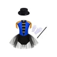 thumbnail image 1 of Aislor 4Pcs Girls Magician Drummer Costume Kids Carnival Party Tutu Dress Leotard Performance Suits Royal Blue 12, 1 of 7