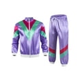thumbnail image 1 of Aislor 80s Tracksuit for Women Retro Windbreaker Outfit 90s Stand Collar Sportswear Set Jacket Coat and Pants Purple S, 1 of 3