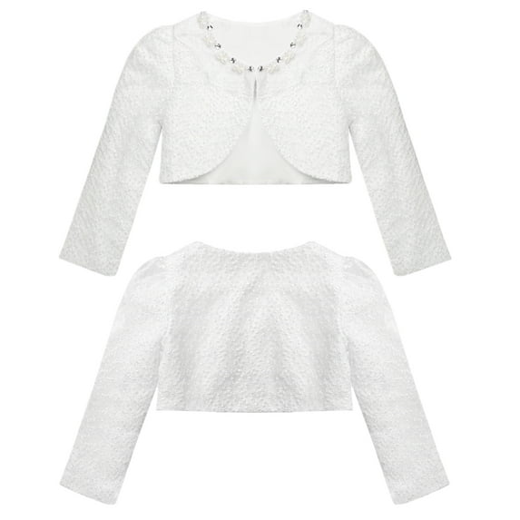 Aislor Baby Kids Girls Long Sleeve Lace Bolero Shrug Cardigan Sweaters Bridesmaids Party