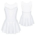 thumbnail image 1 of Aislor Big Girls Rhinestone Mesh Back Dance Dress Ballet Ice Skating Tutu Dress, 1 of 7