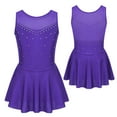 thumbnail image 1 of Aislor Big Girls Rhinestone Mesh Back Dance Dress Ballet Ice Skating Tutu Dress, 1 of 7