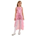 thumbnail image 1 of Aislor Big Girls Sequins Romper Formal Dress Birthday Evening Chiffon Ball Gown 6-16 Pink 12, 1 of 7