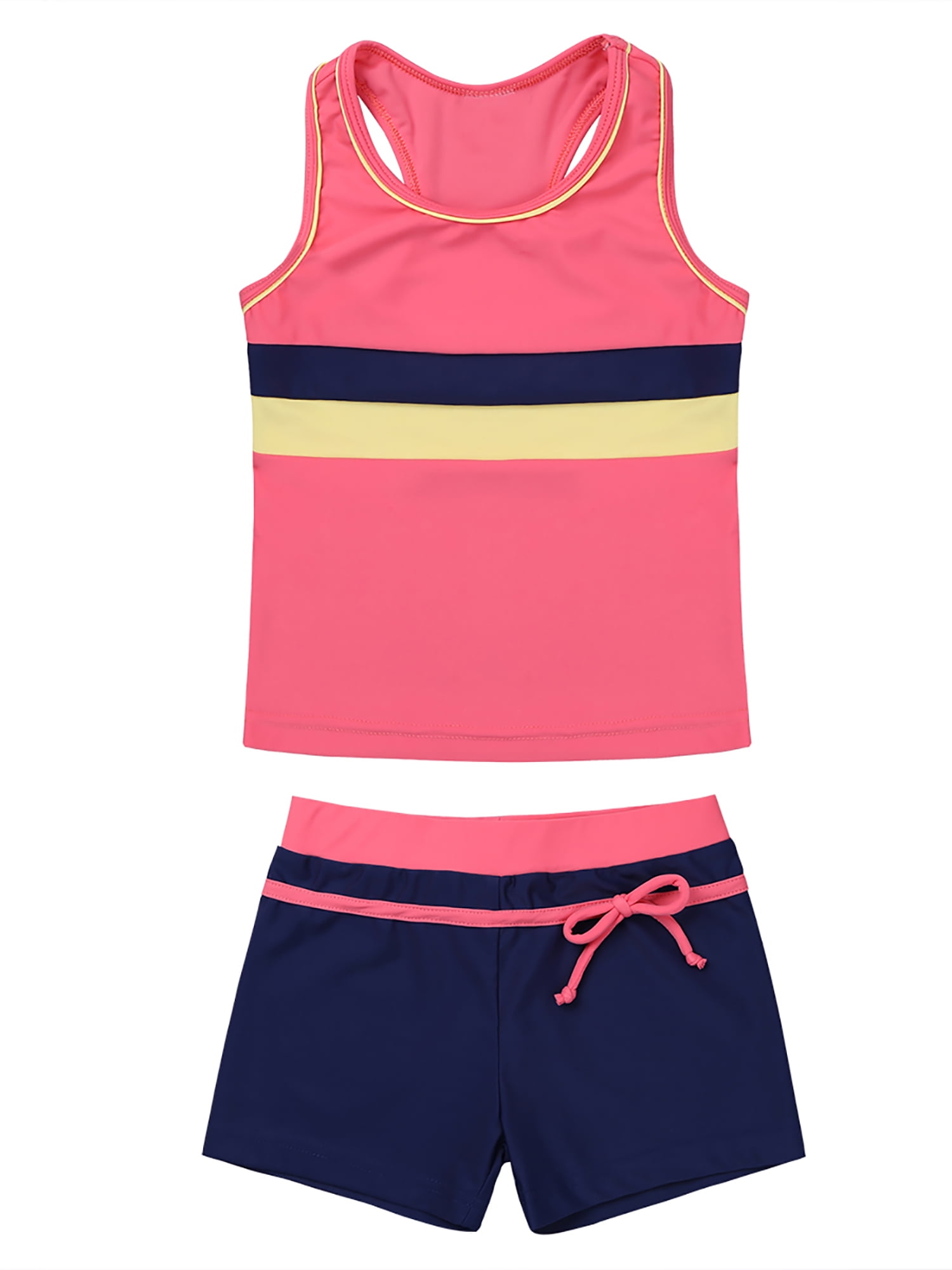 L-5XL Girls Tankini Swimsuits Professional Two Piece Swimwear