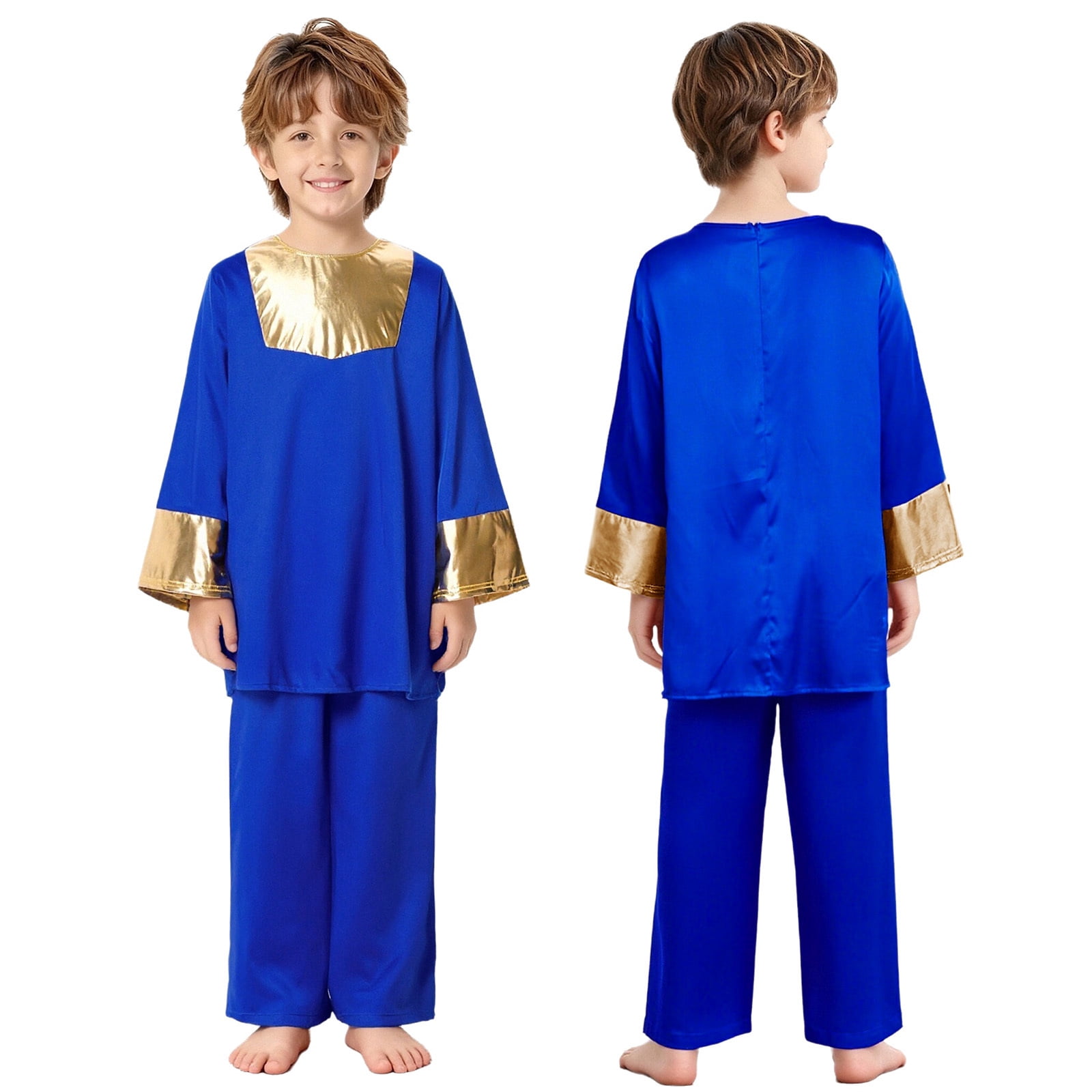 Aislor Boys 2 Piece Worship Praise Dance Metallic Color Block Long ...