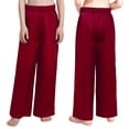 thumbnail image 1 of Aislor Boys Celebration of Spirit Palazzo Pants Liturgical Worship Praise Dance Satin Wide Leg Trousers Burgundy 12, 1 of 7