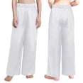 thumbnail image 1 of Aislor Boys Celebration of Spirit Palazzo Pants Liturgical Worship Praise Dance Satin Wide Leg Trousers White 12, 1 of 7
