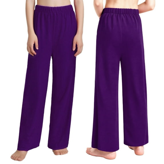 Aislor Boys Girls Praise Dance Palazzo Celebration of Spirit Liturgical Worship Wide Leg Pants Purple 6